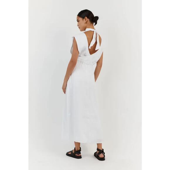 DISSH Alessi white linen midi dress 6 - Picture 3 of 7